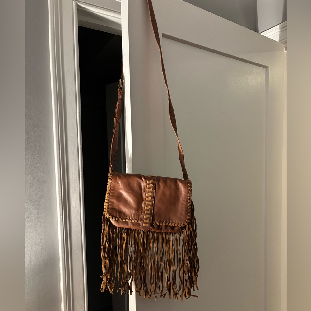 Scully leather fringe crossbody bag